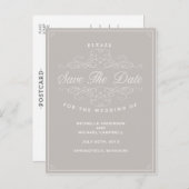 VINTAGE ELEGANZ | SAVE THE DATE POSTCARD ANKÜNDIGUNGSPOSTKARTE (Vorne/Hinten)