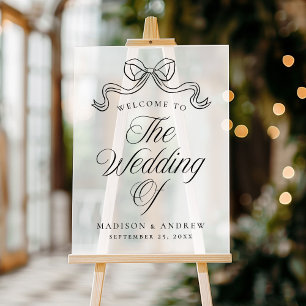 Vintage-Eleganz Schwarze Bogen Hochzeit Willkommen Acrylschild