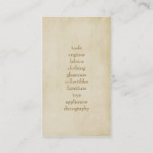 Vintage Eleganz Visitenkarte (Rückseite)