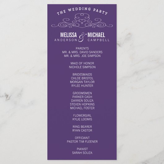 VINTAGE ELEGANZ | WEDDING-PROGRAMM PROGRAMM (Rückseite)