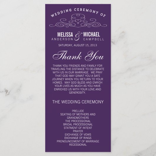 VINTAGE ELEGANZ | WEDDING-PROGRAMM PROGRAMM (Vorderseite)