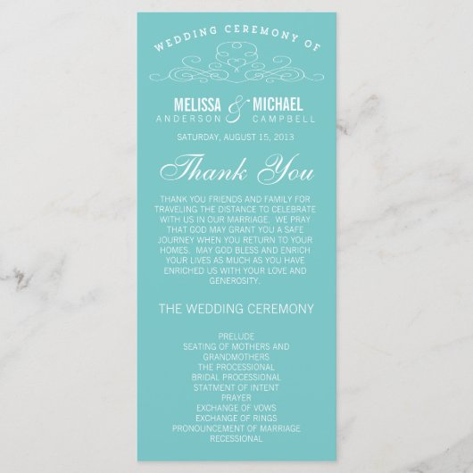 VINTAGE ELEGANZ | WEDDING-PROGRAMM PROGRAMM (Vorderseite)