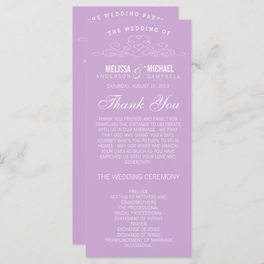 VINTAGE ELEGANZ | WEDDING-PROGRAMM PROGRAMM (Vorne/Hinten)