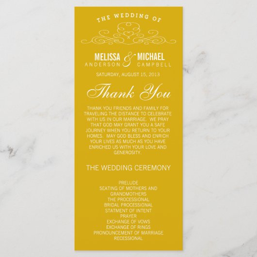 VINTAGE ELEGANZ | WEDDING-PROGRAMM PROGRAMM (Vorderseite)