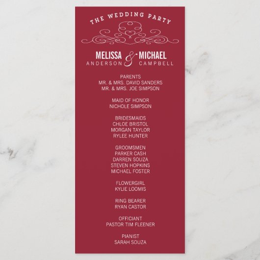 VINTAGE ELEGANZ | WEDDING-PROGRAMM PROGRAMM (Rückseite)