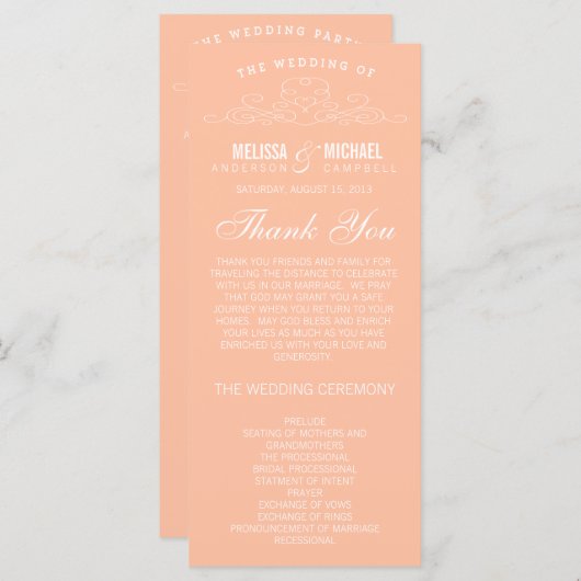 VINTAGE ELEGANZ | WEDDING-PROGRAMM PROGRAMM (Vorne/Hinten)