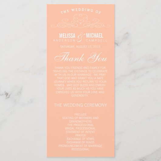 VINTAGE ELEGANZ | WEDDING-PROGRAMM PROGRAMM (Vorderseite)