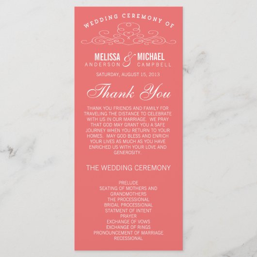 VINTAGE ELEGANZ | WEDDING-PROGRAMM PROGRAMM (Vorderseite)