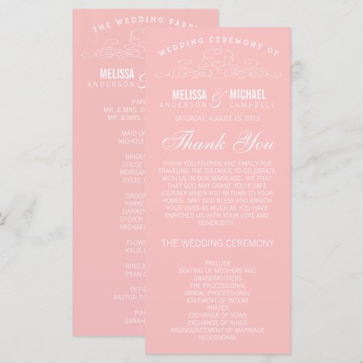 VINTAGE ELEGANZ | WEDDING-PROGRAMM PROGRAMM (Vorne/Hinten)