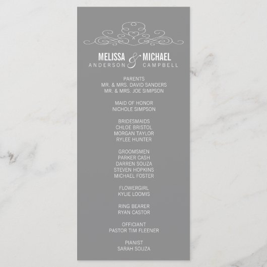 VINTAGE ELEGANZ | WEDDING-PROGRAMM PROGRAMM (Rückseite)