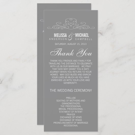 VINTAGE ELEGANZ | WEDDING-PROGRAMM PROGRAMM (Vorne/Hinten)