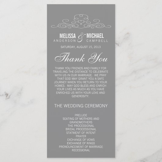 VINTAGE ELEGANZ | WEDDING-PROGRAMM PROGRAMM (Vorderseite)