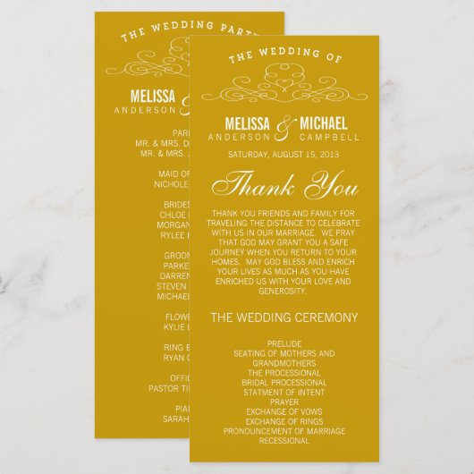 VINTAGE ELEGANZ | WEDDING-PROGRAMM PROGRAMM (Vorne/Hinten)