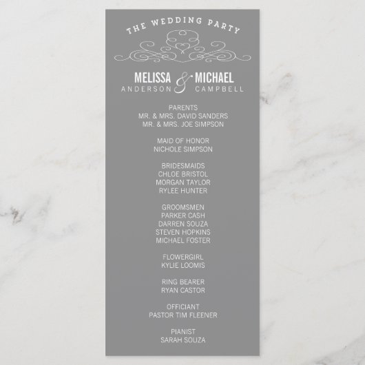 VINTAGE ELEGANZ | WEDDING-PROGRAMM PROGRAMM (Rückseite)