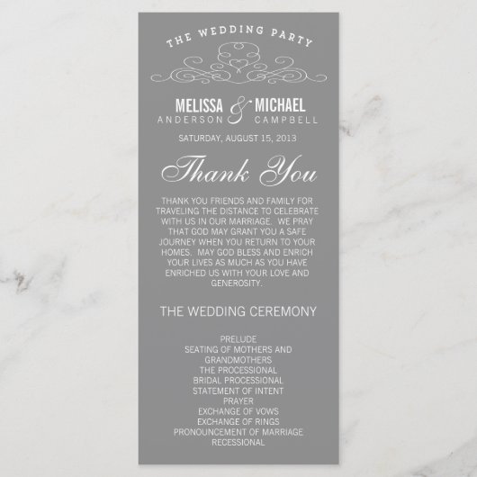 VINTAGE ELEGANZ | WEDDING-PROGRAMM PROGRAMM (Vorderseite)