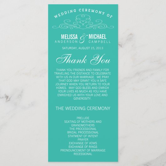 VINTAGE ELEGANZ | WEDDING-PROGRAMM PROGRAMM (Vorderseite)