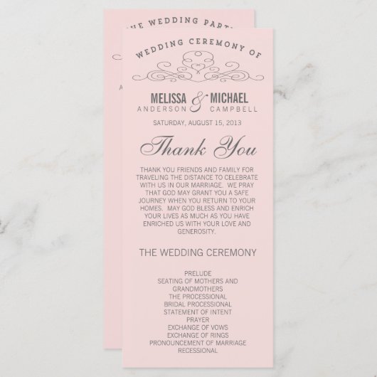 VINTAGE ELEGANZ | WEDDING-PROGRAMM PROGRAMM (Vorne/Hinten)