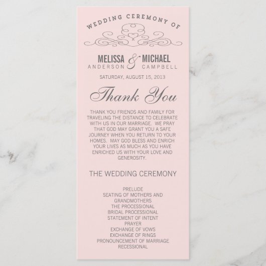 VINTAGE ELEGANZ | WEDDING-PROGRAMM PROGRAMM (Vorderseite)