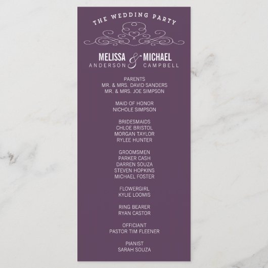 VINTAGE ELEGANZ | WEDDING-PROGRAMM PROGRAMM (Rückseite)