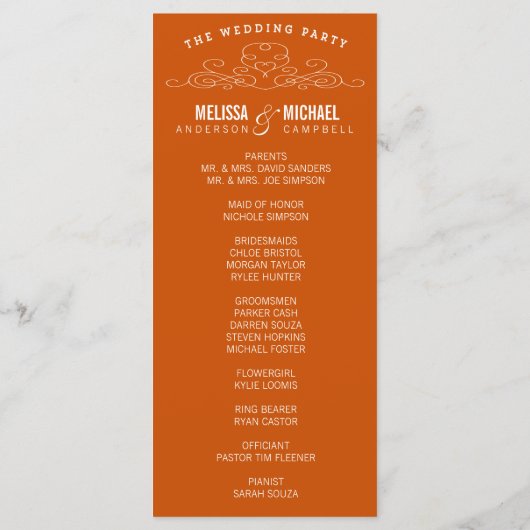 VINTAGE ELEGANZ | WEDDING-PROGRAMM PROGRAMM (Rückseite)