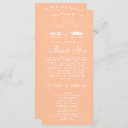 VINTAGE ELEGANZ | WEDDING-PROGRAMM PROGRAMM (Vorne/Hinten)