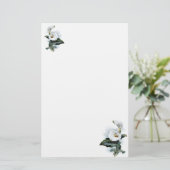 Vintage Eleganzweiße Calla-Lilie Briefpapier (Stehend Vorderseite)