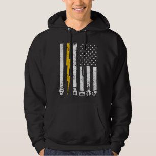 Vintage Elektriker Werkzeuge USA Amerikanische Fla Hoodie