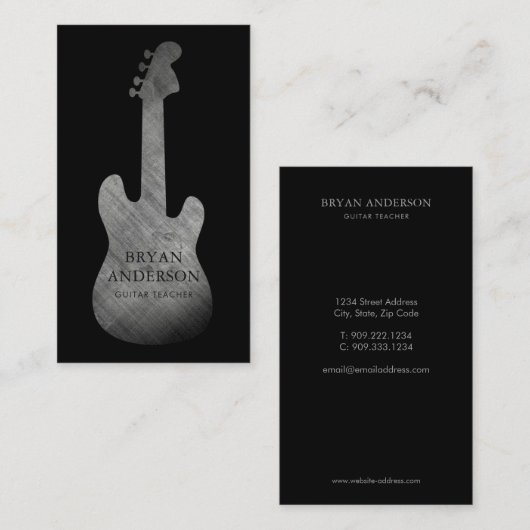 Vintage elektrische Gitarren-Geschäfts-Karte Visitenkarte (Vorne/Hinten)