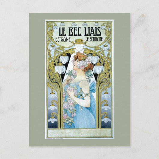 Vintage elektrische Leuchtwerbung Postkarte (Vorderseite)