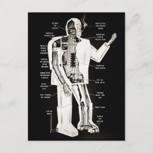 Vintage Elektro-Roboter-Design-Postkarte Postkarte