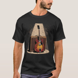 Vintage-Elektrogitarre und -Verstärker im Rampenli T-Shirt
