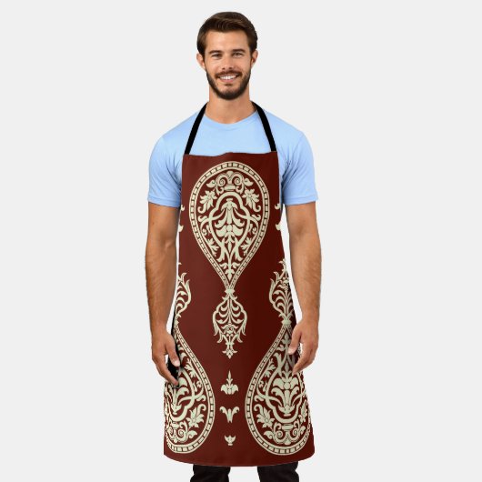 Vintage Elemente auf dunklem Hintergrund Schürze (Getragen)