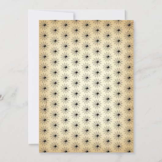 Vintage Elemente Erwachsene Halloween-Party Einladung (Rückseite)