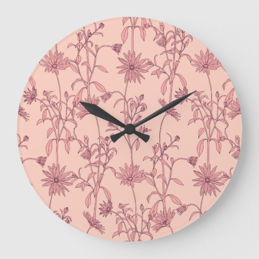 Vintage Elemente, nahtloser Hintergrund. Große Wanduhr (Vorderseite)