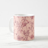 Vintage Elemente, nahtloser Hintergrund. Kaffeetasse (Vorderseite Links)