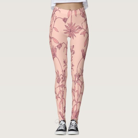 Vintage Elemente, nahtloser Hintergrund. Leggings (Vorderseite)