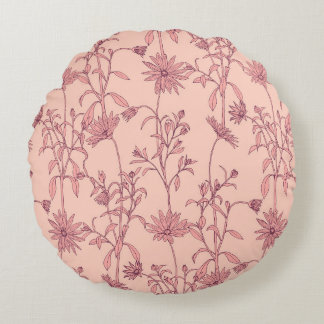 Vintage Elemente, nahtloser Hintergrund. Rundes Kissen