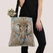 Vintage Elephant, Antique Elephant,Gold Soft Blue Tasche (Von Nahem)
