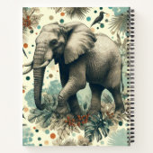 Vintage Elephant Dschungelmalerei Notizblock (Rückseite)
