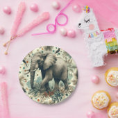 Vintage Elephant Dschungelmalerei Pappteller (Party)