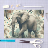 Vintage Elephant Dschungelmalerei Seidenpapier (Handwerk)