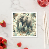 Vintage Elephant Dschungelmalerei Serviette (Beispiel)
