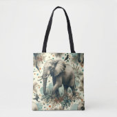 Vintage Elephant Dschungelmalerei Tasche (Vorderseite)