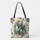 Vintage Elephant Dschungelmalerei Tasche (Rückseite)
