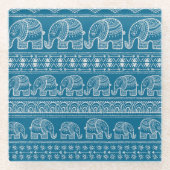 Vintage Elephant Frame Illustration Glasuntersetzer (Vorderseite)