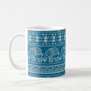 Vintage Elephant Frame Illustration Kaffeetasse