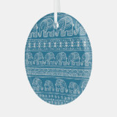 Vintage Elephant Frame Illustration Ornament Aus Glas (Vorderseite links)