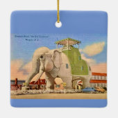 Vintage Elephant Hotel  Keramikornament (Rückseite)