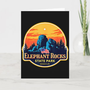 Vintage Elephant Rocks State Park, Missouri Natur Karte