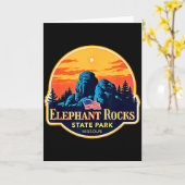 Vintage Elephant Rocks State Park, Missouri Nature Karte (Gelbe Blume)